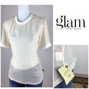 Glam USA Cream Shimmer Short Sleeve Large
